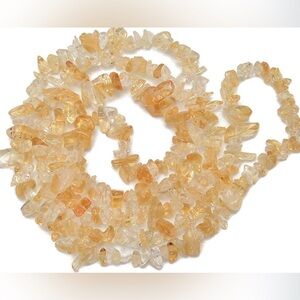 Citrine Gemstone Chip Necklace wrap bracelet!